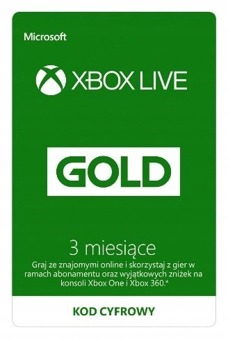 Karta ESD XBox Live Gold 3 miesiące EuroZone R17