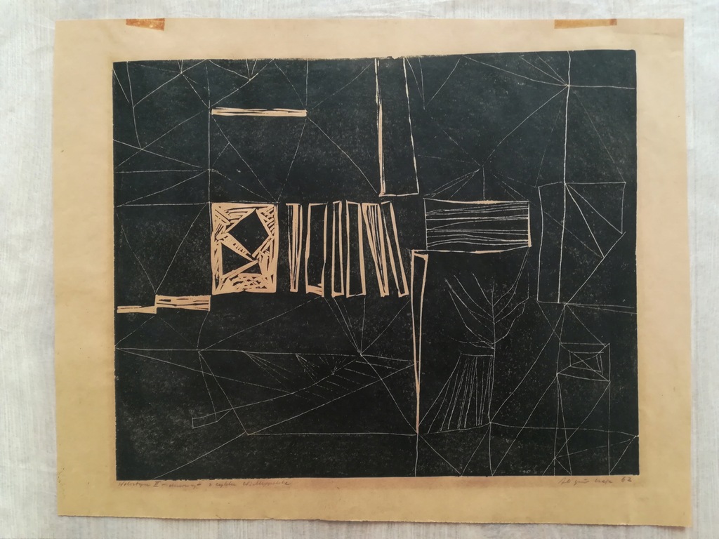 Drzeworyt "Wolsztyn" Zbigniew Kaja 1962