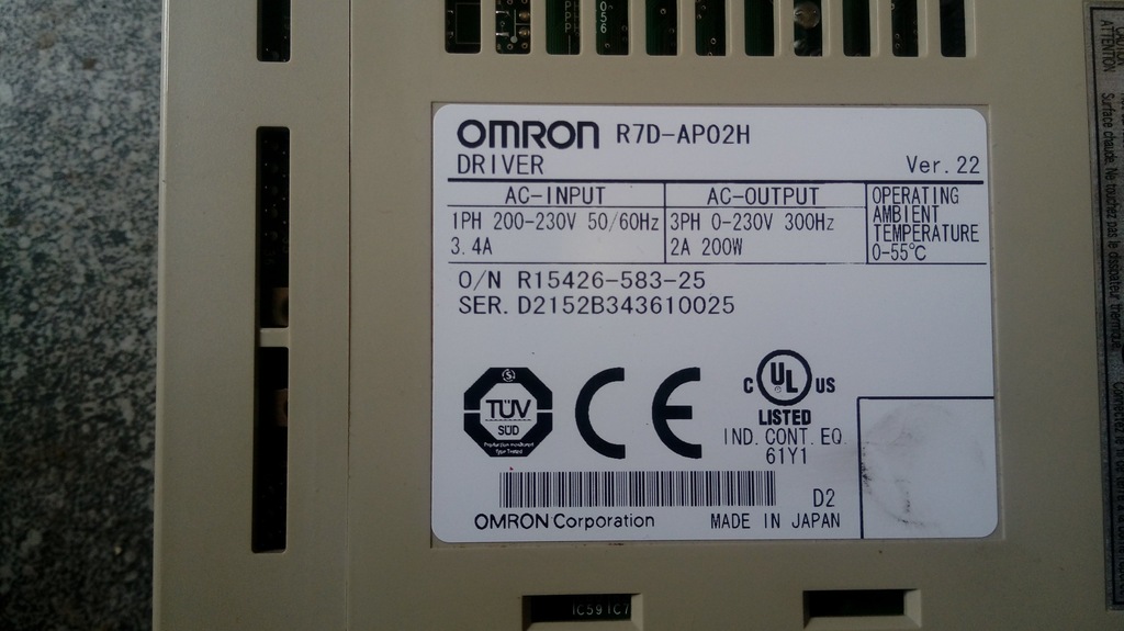 OMRON サーボドライバ R7D-AP08H - 工具、DIY用品
