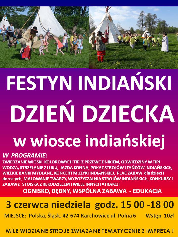 Wioska indiańska urodziny Dzień dziecka animator