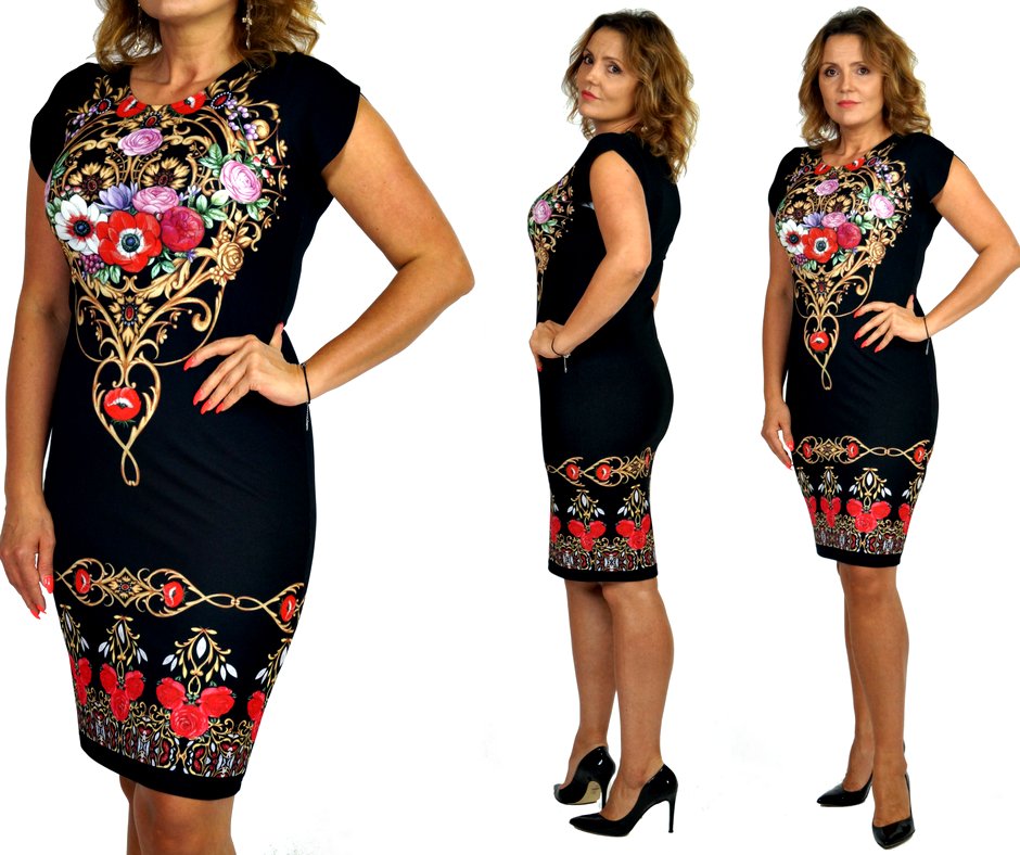 SUKIENKA ALEKS *GAJA* LEKKO DOPASOWANA ORNAMENT 46