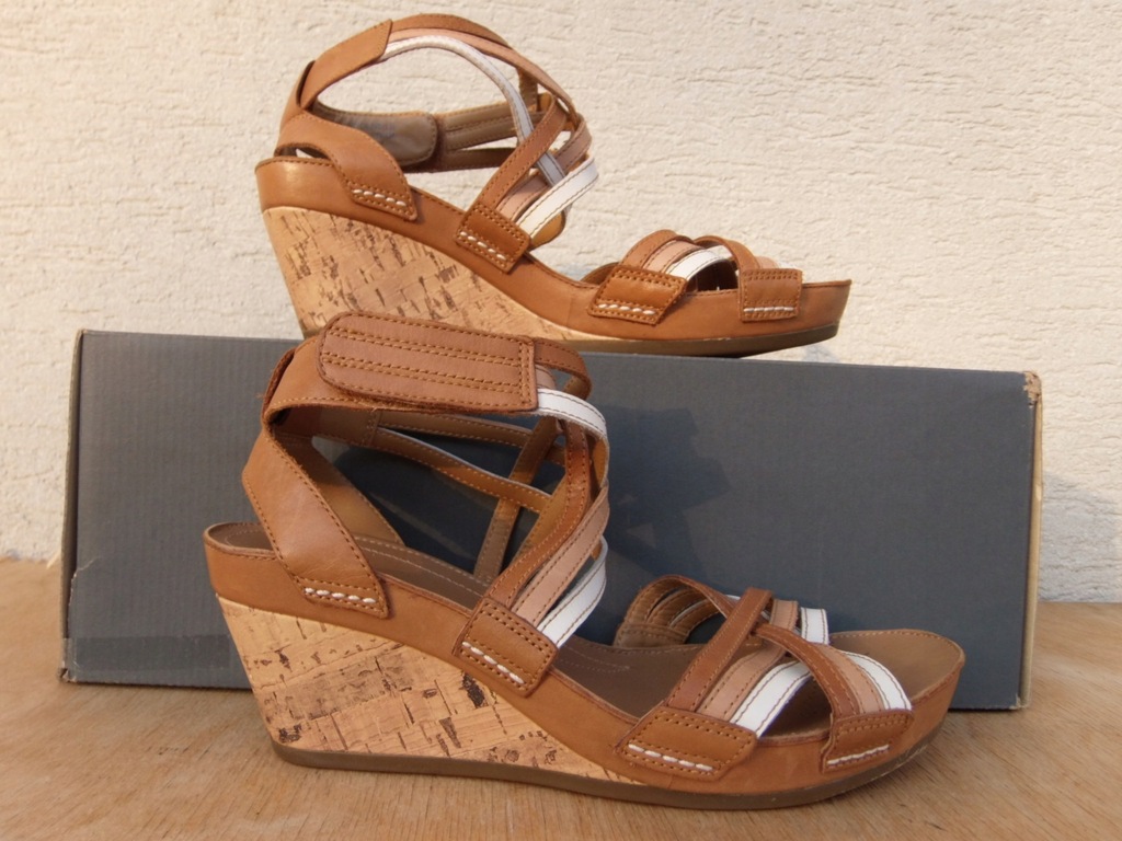 CLARKS RUSTY FREE 4 SANDAŁY NA KORKU ROZ.38/24,5cm
