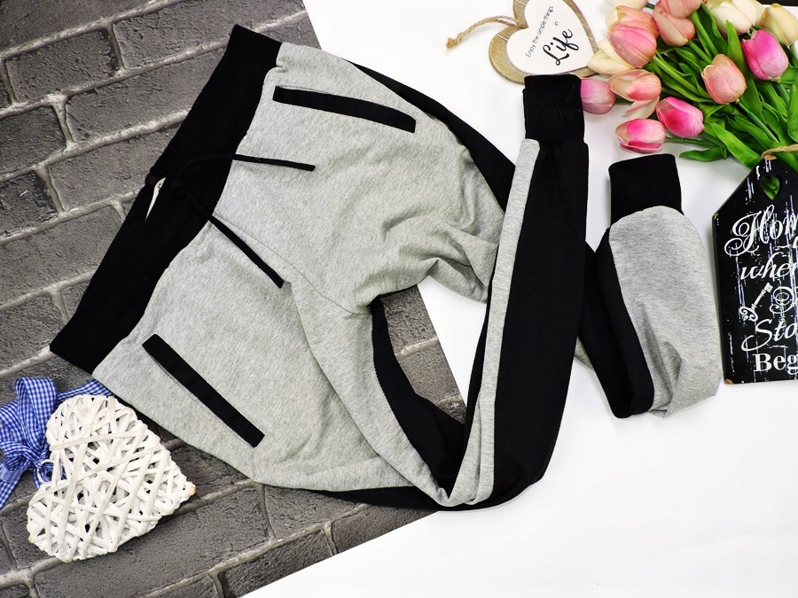 MEGI - SPODNIE DRESY JOGGERY r L