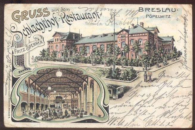 1904 WROCŁAW POPOWICE - RESTAURACJA, PIĘKNA KARTKA