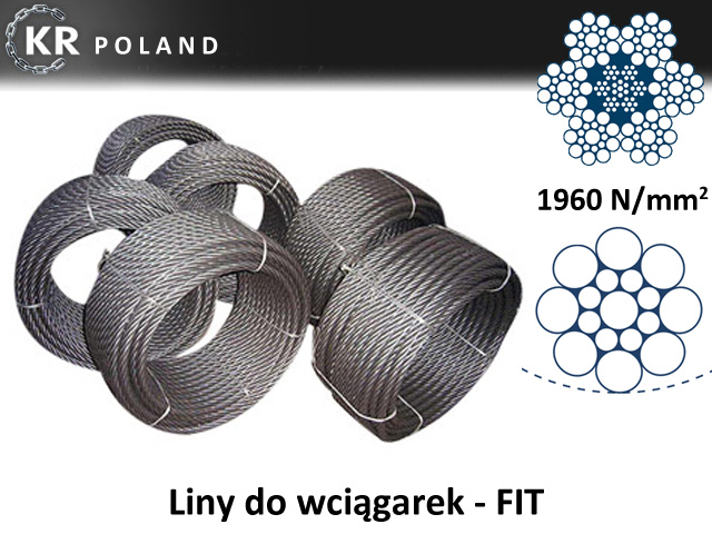 Lina do wyciągu obornika zgarniacza - 16mm 18,2t