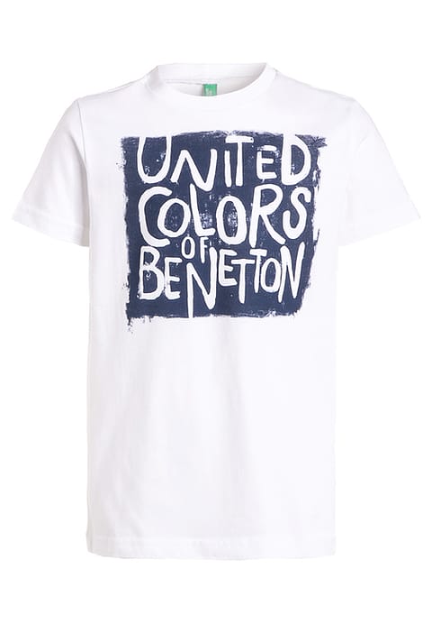 Benetton NOWY T-shirt biel/granat 12l