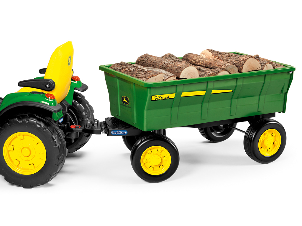 PEG PEREGO Wielka PRZYCZEPA Dwuosiowa JOHN DEERE