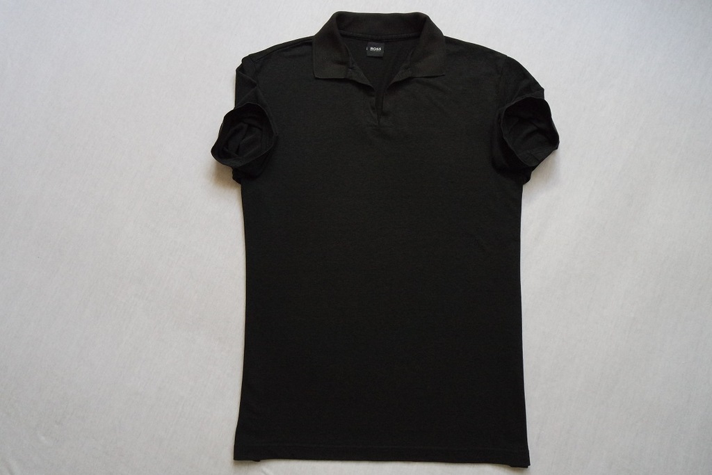 HUGO BOSS koszulka polo czarna logowana modna_L/XL