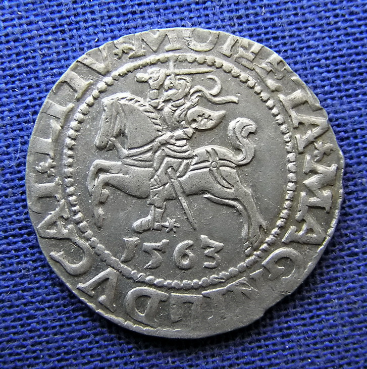 Zygmunt II Aug, półgrosz litewski 1563