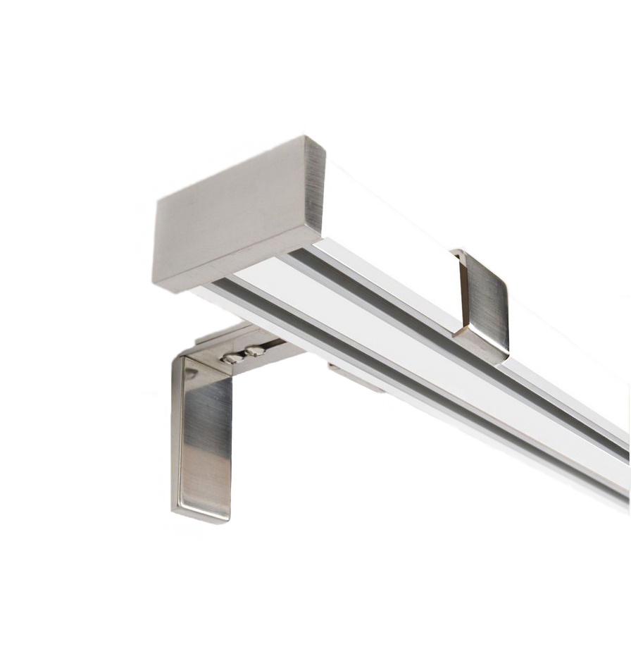 KARNISZ QUADRATO 320CM PODWÓJNY 4KOLORY 25x55MM