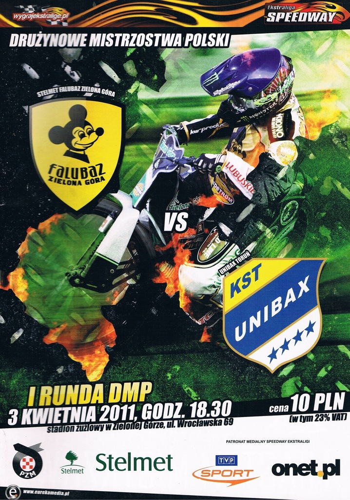 2011 FALUBAZ ZIELONA GÓRA - UNIBAX TORUŃ !! CZYSTY