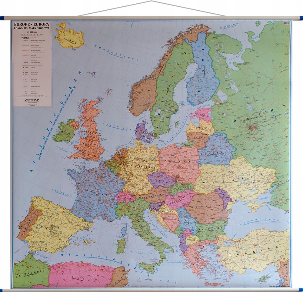 mapa europy duza EUROPA MAPA ŚCIENNA DROGOWA EUROPY DUŻA   7011576226   oficjalne 