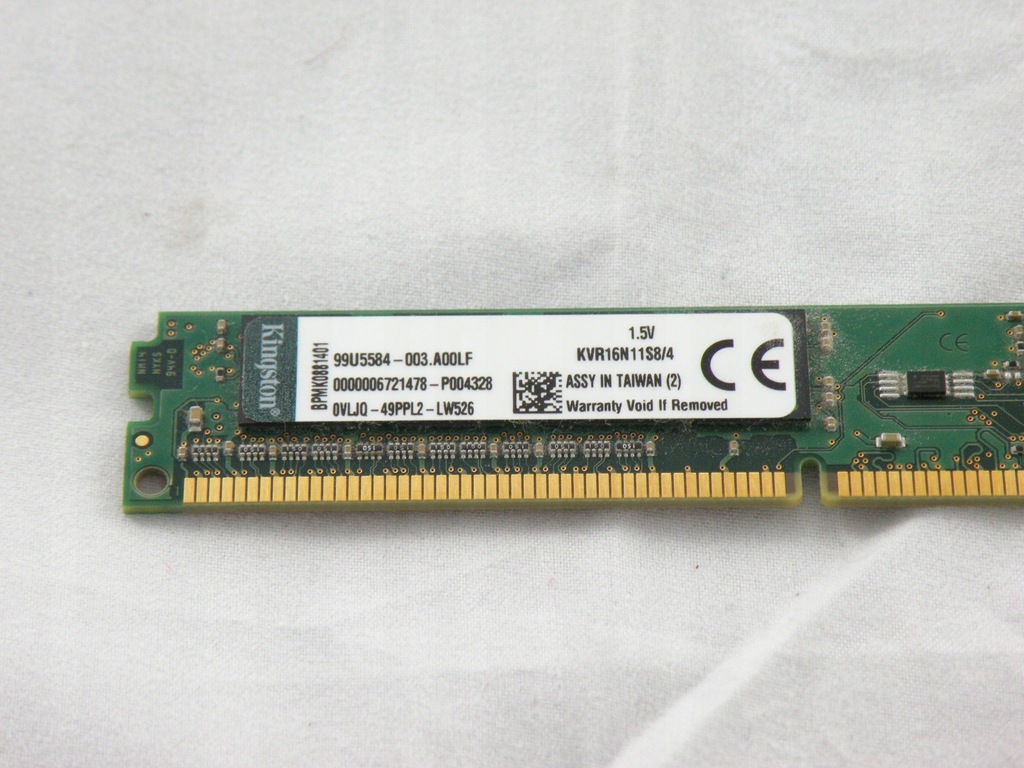 Pamięć Kingston DDR3 4GB 1600MHz CL11 KVR16N11S8/4