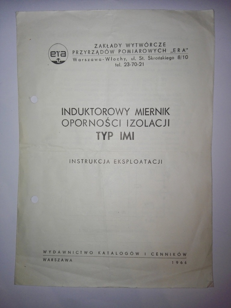 Instrukcja Induktorowy Miernik Oporności IMI 1,2,3