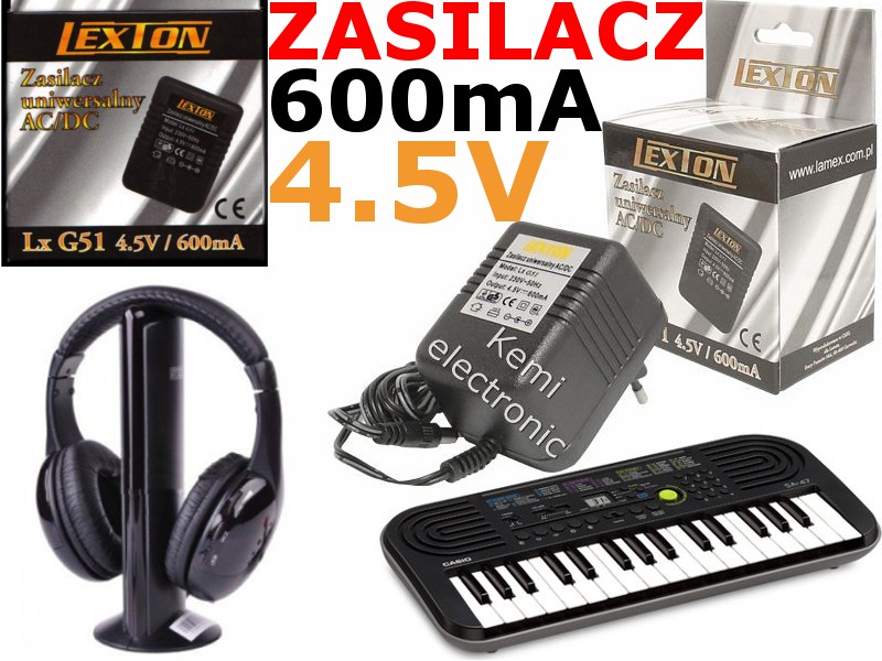 Zasilacz Lexton 600mA 4.5V keyboard telefon gry 51