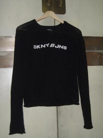 DKNY sweter czarny sportowy 100% coton r.M