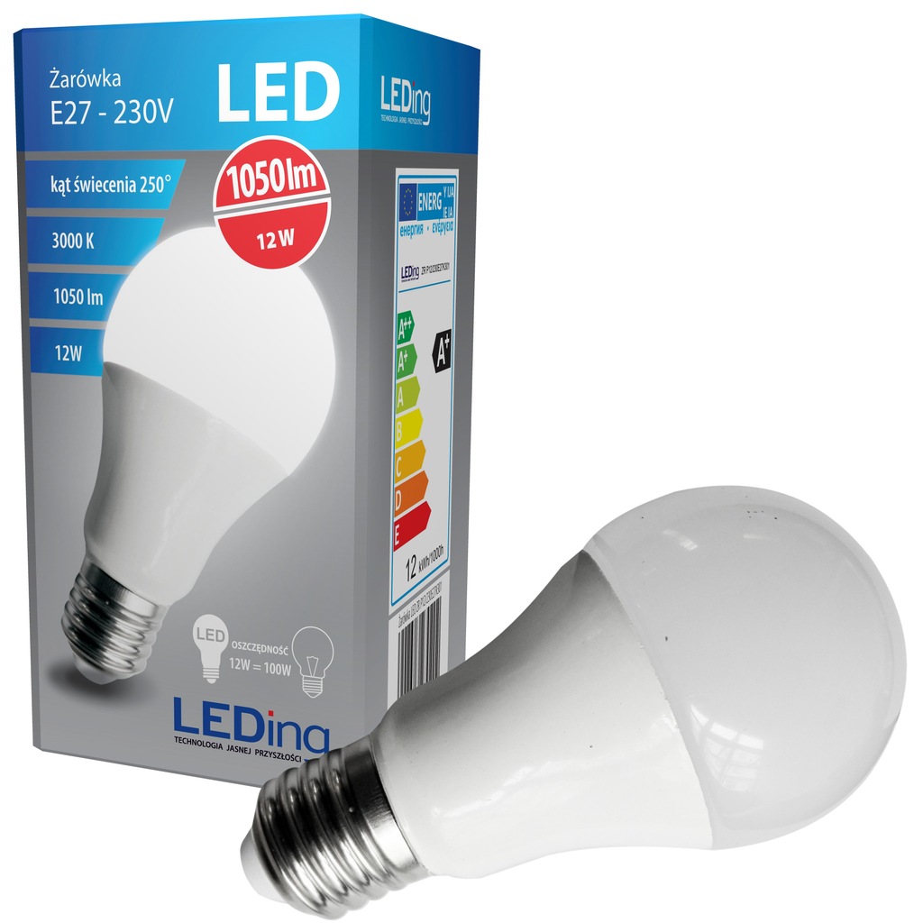 Żarówka LED 12W 1050lm LEDing - ZR P12/230E27K301