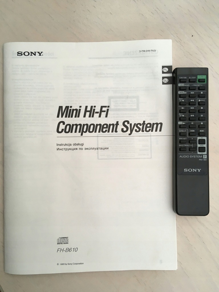 Pilot Sony RM-S61 Oryginalny instrukcja FH-B610