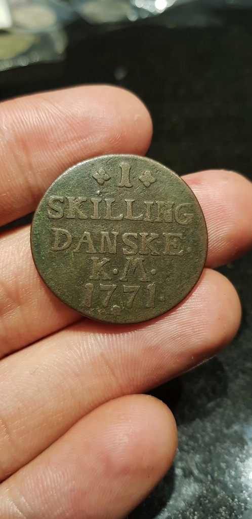 Moneta 1 Skilling Sziling Danske K.M 1771