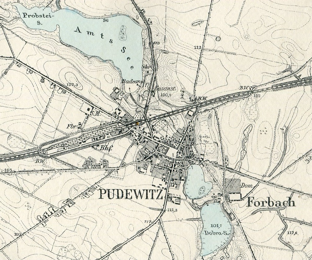 POBIEDZISKA PUDEWITZ : mapa wojskowa 1911 dokładna