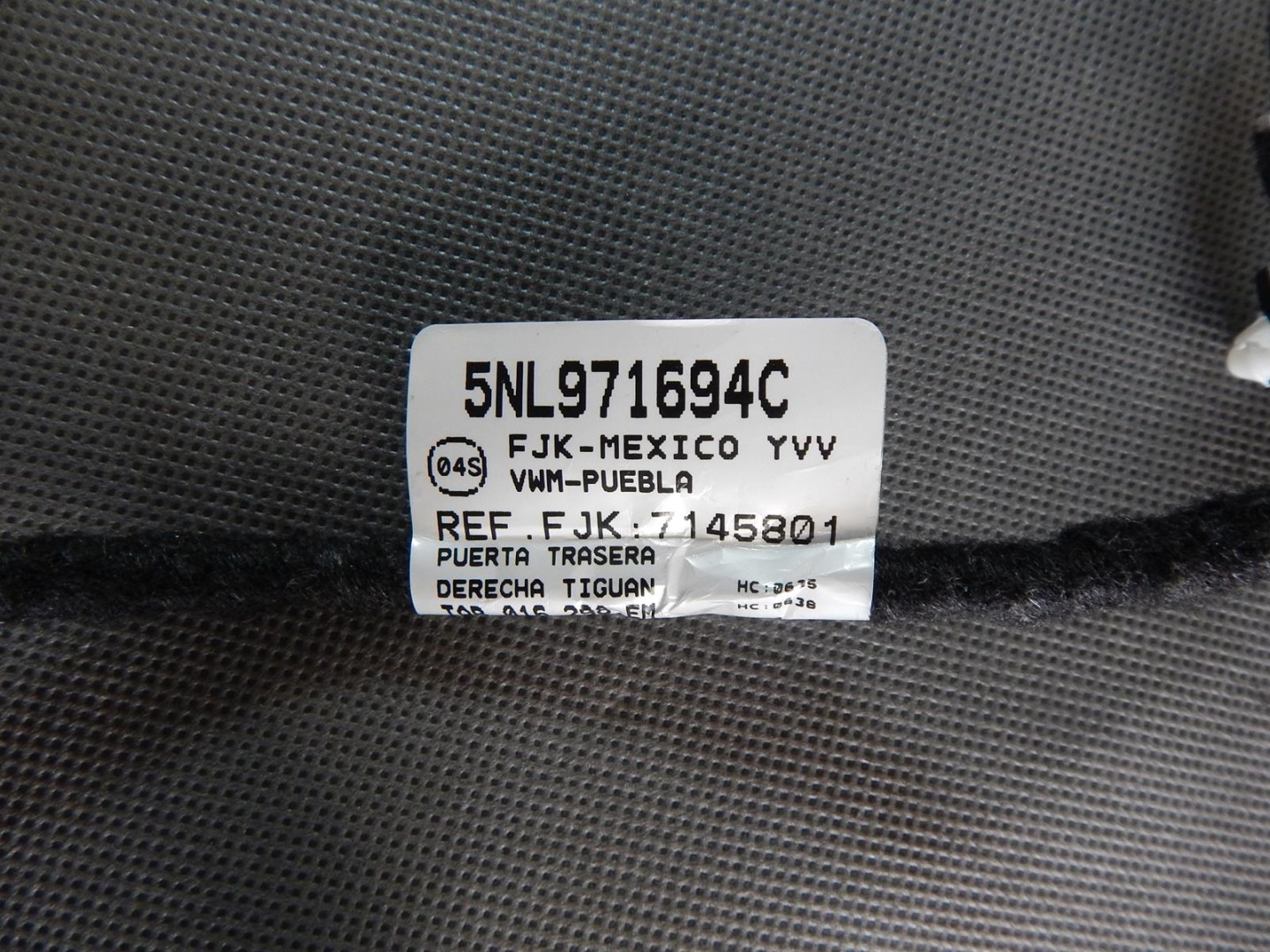 VW TIGUAN II bundle door right rear part 5NL971694C