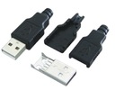 Вилка USB типа A с установленным кабелем, штекер