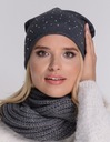 Módna čiapka BEANIE so zirkónmi jeseň GRAFIT Pohlavie Výrobok pre ženy