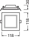 LED panel pod omietku 6W 4000K Slim SQ105 LEDVANCE Šírka produktu 11.8 cm