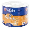 Płyty VERBATIM DVD-R 4,7GB 16x 100szt srebrne AZO Rodzaj nośnika DVD-R