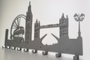 Kovový nástenný vešiak na oblečenie, kľúče LONDON Šírka nábytku 70 cm