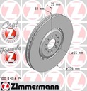 DISQUES ZIMMERMANN AVANT - AUDI TT 8N 3.2 VR6 334MM photo 2 - milautoparts-fr.ukrlive.com