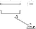 Kúpeľňový vešiak na uteráky 450 x 80 mm, chróm Výška 5 mm