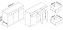 Komoda skrinka 3D3S DUB SONOMA 110cm zásuvka regál ROB Výška nábytku 85 cm