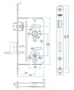 Zámok na dvere zapustený WC 72/50mm univerzálny Počet kľúčov v cene žiadny