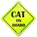 НЕОНОВЫЙ ОТРАЖАТЕЛЬ CAT ON BOARD ДЛЯ АВТОМОБИЛЬНОЙ ПРИСОСКИ