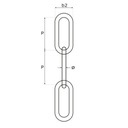 HOSPODÁRSKA REŤAZ 5mm Pozink D2 DIN 5685 C - 1m Hmotnosť 405 g/m²