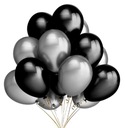 Серебряные и черные воздушные шары Большие профессиональные. 50 шт.