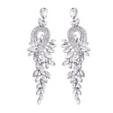 Длинные серебряные серьги-капли с кристаллами-каплями, элегантные висячие свадебные серьги