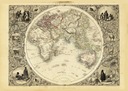 Иллюстрированная карта ВОСТОЧНОГО ПОЛУШАРИЯ Таллис 1851 г.