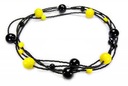Желто-черное длинное ожерелье из стеклянных бусин Kiara