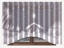 Klasická žakárová záclona biela vianočná betlehem jemná 300x160cm Farba biela