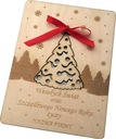 Деревянная РОЖДЕСТВЕНСКАЯ ОТКРЫТКА с елочным УКРАШЕНИЕМ №2