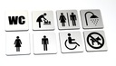 Табличка, вывеска, ТУАЛЕТ, WC, большой выбор - 6х6см