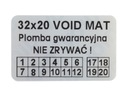 ПЕЧАТИ ГАРАНТИЙНЫЕ НАКЛЕЙКИ 32x20 VOID MAT 500ШТ.