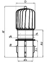 Komínový nadstavec otočný TULIPAN fi150 stlačiteľný Šírka produktu 144 cm