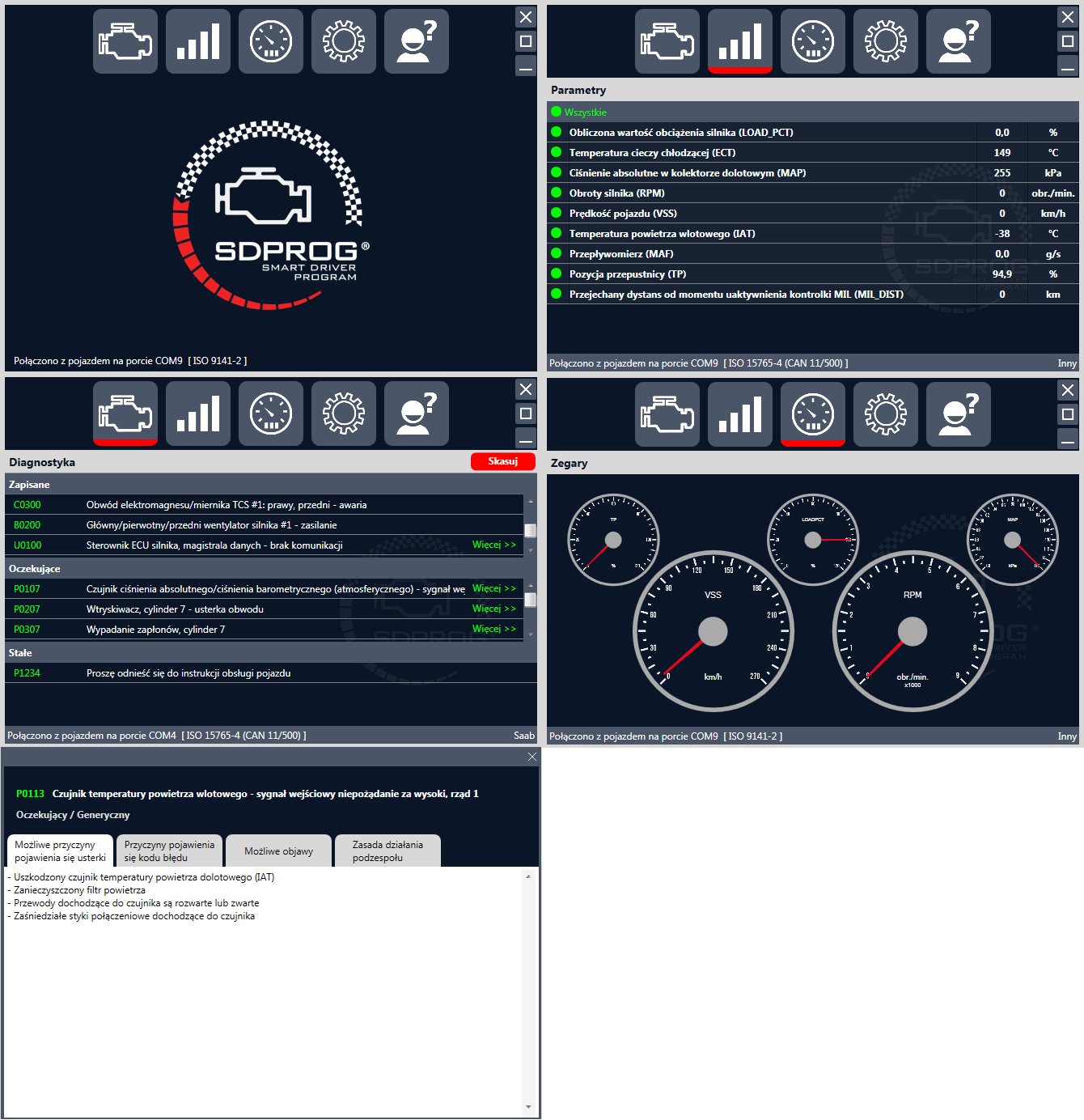 SDPROG PL + interfejs OBD2 ELM327 USB VOLVO AUDI