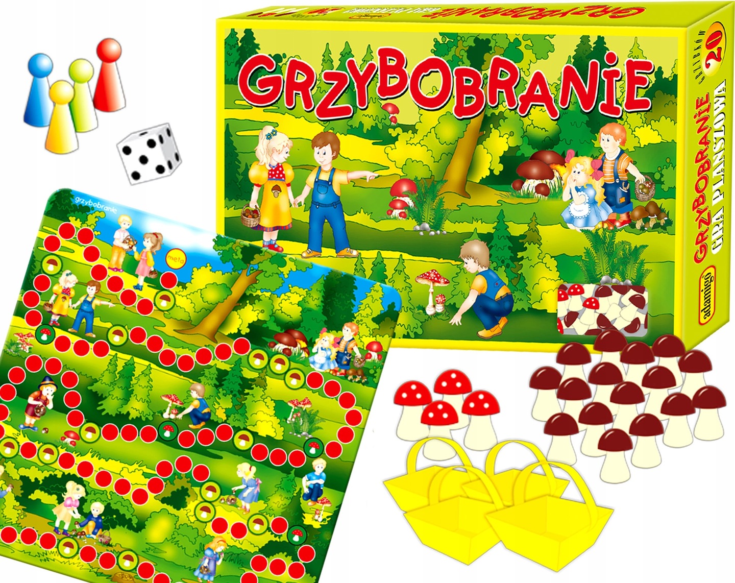 Gra Planszowa Babcia Z Ciasteczkami Grzybobranie Gra Planszowa ADAMIGO Rodzinna GRZYBY 5520855470 - Allegro.pl