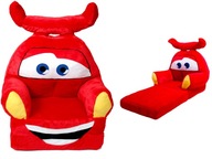 Detská stolička autíčko červená stolička plyš