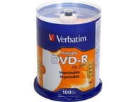 Verbatim DVD-R PHOTO PRINTABLE DO NADRUKU 100 szt noID