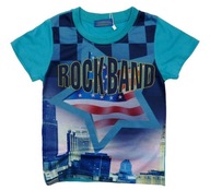 BLÚZKA T-shirt ROCK BAND 4 cca 104 cm BLUE